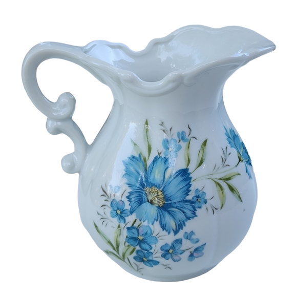 Japanese Vintage Shabby Chic Style Hand Painted Floral Porcelain Mini Pitcher - Picture 1 of 16